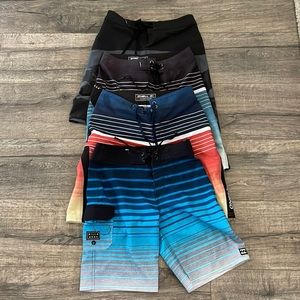 Billabong and O’Neill boys swim trunks